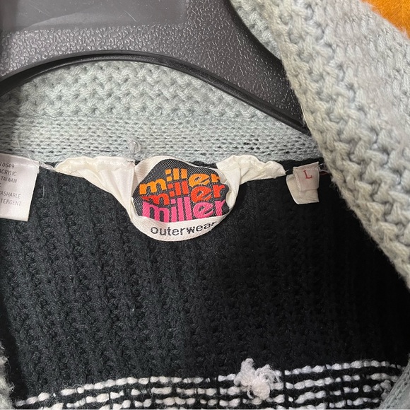 Miller Outerwear Vintage Rare 1970s Cardigan Sweater Grandpa Dad Vibes Gray Sz L - Picture 4 of 11